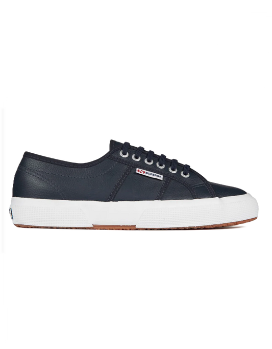 Superga 2750 Efglu Tumbled Leather Navy