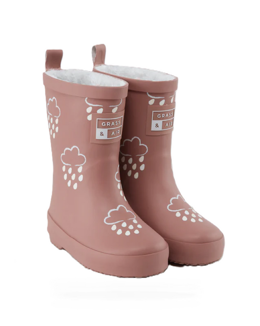 Grass & Air Kids Rose Colour-changing Warm Lined Wellies