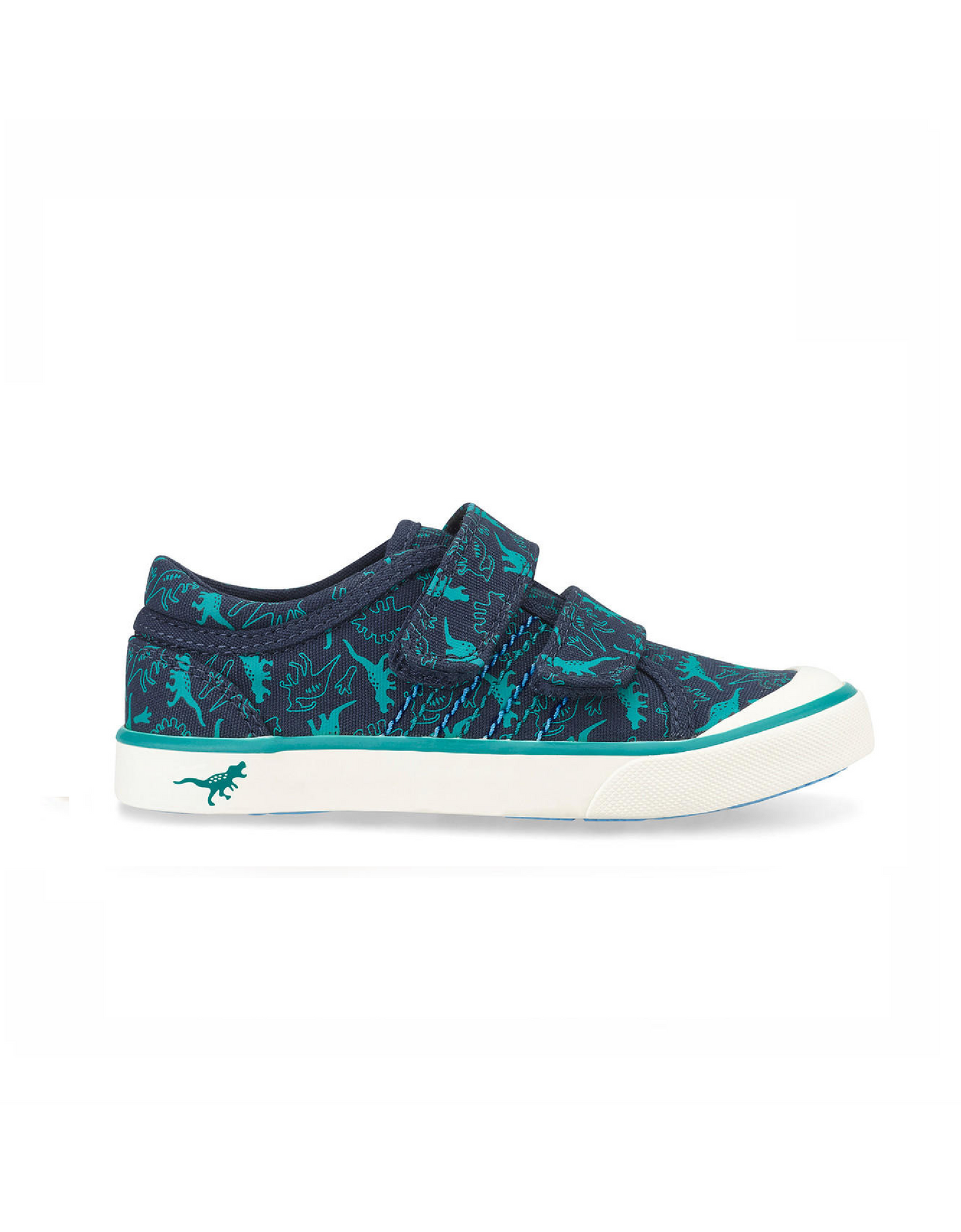 Startrite Jurassic Navy blue dino print boys riptape canvas